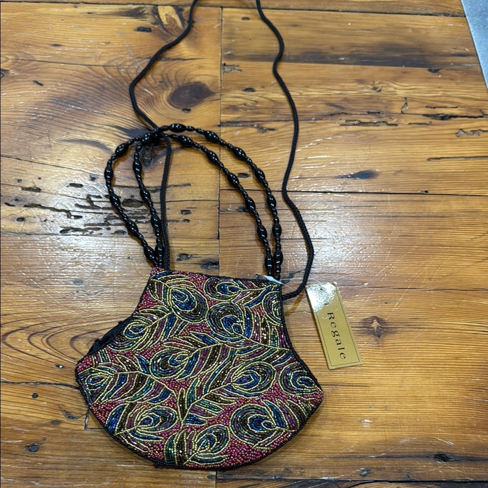 La Regale Beaded Embroidered Clutch Crossbody or Shoulder Handbag Bag